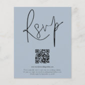 Budget QR Code Script Weduwend Dusty Blue RSVP (Voorkant)
