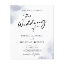 Budget QR-code Stofblauw Aquarel Bruiloft