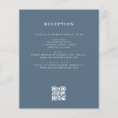 Budget QR Code Stofblauw Huwelijksuitnodiging Flyer (Achterkant)