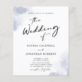 Budget QR Code Stusty Blue Waterverf Weddenschap Flyer