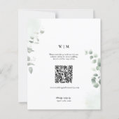 Budget QR-code trendy groen wedding uitnodiging (Achterkant)