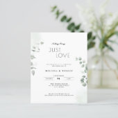 Budget QR-code trendy groen wedding uitnodiging (Staand voorkant)