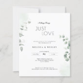 Budget QR-code trendy groen wedding uitnodiging (Voorkant)