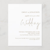 Budget QR Code Typografie Gold Wedding Invitation (Voorkant)