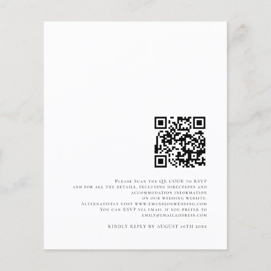 Budget QR Code Typografie Weddenschap (Achterkant)
