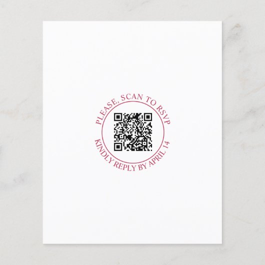 BUDGET QR code Viva magenta bruiloft uitnodiging (Achterkant)