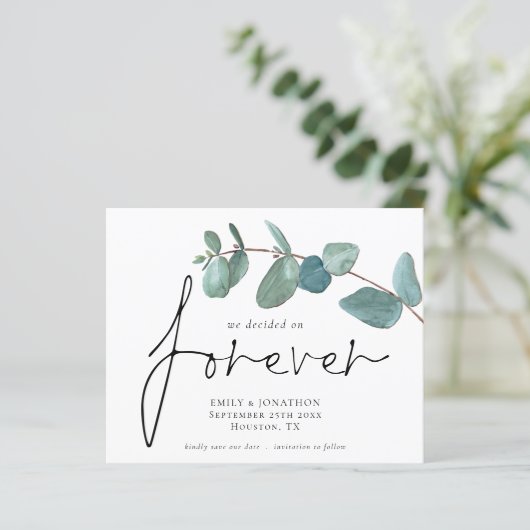 Budget QR-code voor altijd Eucalyptus Opslagdatum (Staand voorkant)