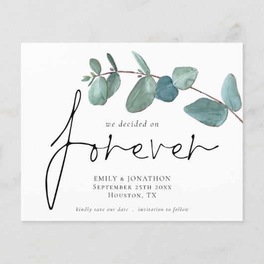 Budget QR-code voor altijd Eucalyptus Opslagdatum (Voorkant)