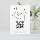 Budget QR-code voor bruiloft RSVP Kaart (Staand voorkant)