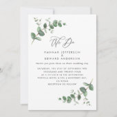 Budget QR-code Watercolor Eucalyptus botanisch Kaart (Voorkant)