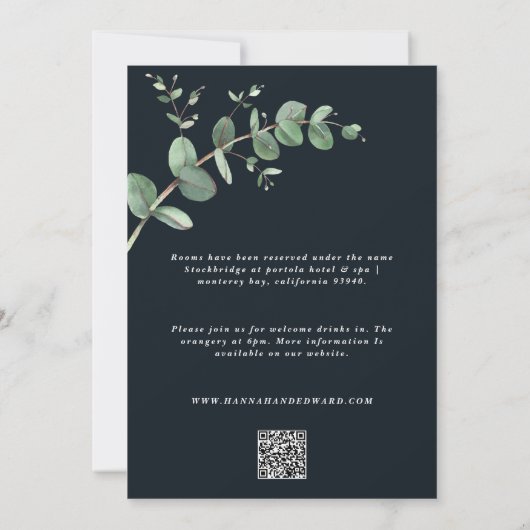 Budget QR code Waterverf Eucalyptus botanical Inv Kaart (Achterkant)