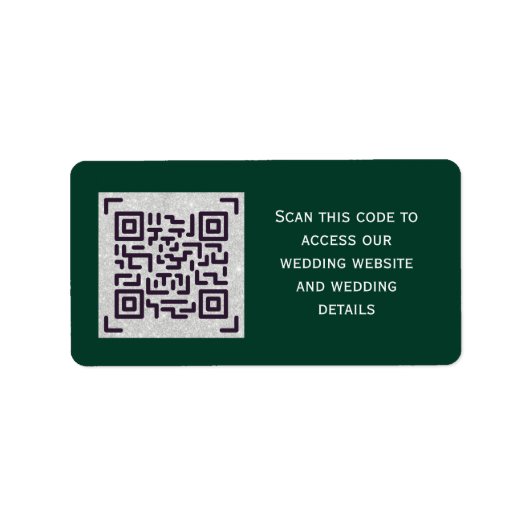 Budget QR-code website RSVP hotel huwelijksdetails Etiket (Voorkant)