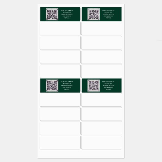 Budget QR-code website RSVP hotel huwelijksdetails Labels (Vel)