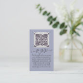 Budget QR-code website RSVP hotel huwelijksdetails Visitekaartje (Staand voorkant)