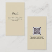 Budget QR-code website RSVP-hotel trouwdetails  Informatiekaartje (Voorkant / Achterkant)