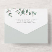 Budget QR Code Weddenschap Eucalyptus botanische m All In One Uitnodiging (Achterkant)