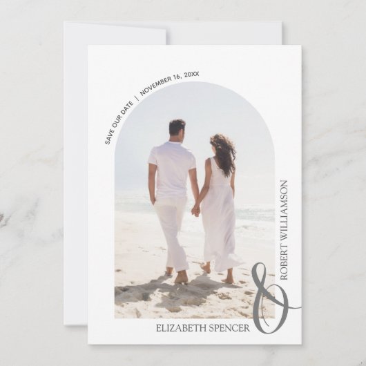 Budget QR Code Weddenschap Foto Opslaan Datum Save The Date (Voorkant)