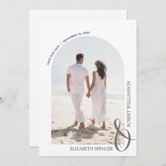 Budget QR Code Weddenschap Foto Opslaan Datum Save The Date (Voorkant / Achterkant)