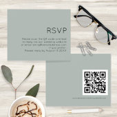Budget QR Code Weddenschap Silvery Sage Green RSVP