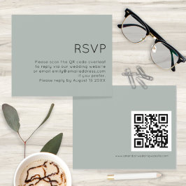 Budget QR Code Weddenschap Silvery Sage Green RSVP