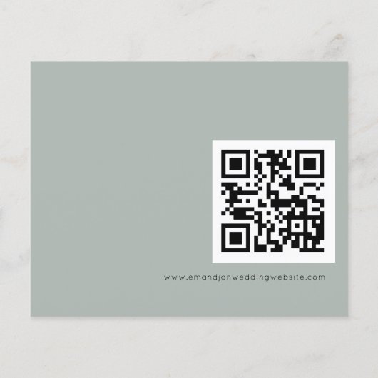 Budget QR Code Weddenschap Silvery Sage Green RSVP (Achterkant)