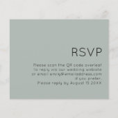 Budget QR Code Weddenschap Silvery Sage Green RSVP (Voorkant)