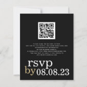 BUDGET QR Code White Gold Black Weduwen Uitnodigen (Achterkant)