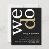 BUDGET QR Code White Gold Black Weduwen Uitnodigen (Voorkant)