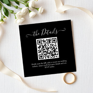 Budget QR Code Wit Script RSVP Trouwwebsite Informatiekaartje