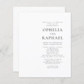 Budget QR Code Zwart Wit Boheems Bruiloft Uitnodig (Voorkant / Achterkant)