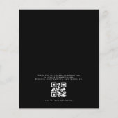 Budget QR Code Zwart-wit Uitnodiging voor het Huwe (Achterkant)