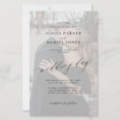 Budget QR foto moderne overlay trouwkaart uitnodig (Voorkant)