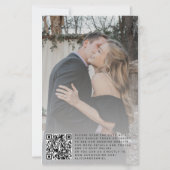 Budget QR foto moderne overlay trouwuitnodiging (Achterkant)