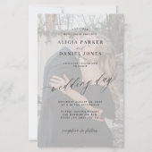 Budget QR foto moderne overlay trouwuitnodiging (Voorkant)