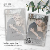 Budget QR foto moderne overlay trouwuitnodiging Flyer