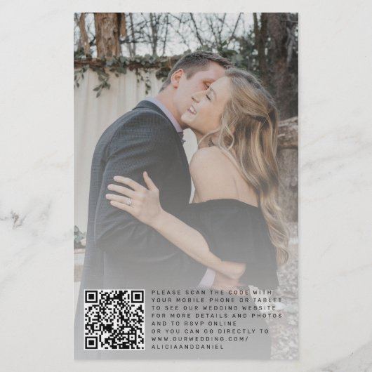 Budget QR foto moderne overlay trouwuitnodiging Flyer (Achterkant)