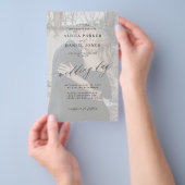 Budget QR foto moderne overlay trouwuitnodiging Flyer (Hand)