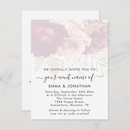 Budget QR Gold Rozen Marsala (Voorkant / Achterkant)