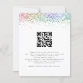 Budget QR Rainbow Glitter Evening Wedding Invite (Achterkant)