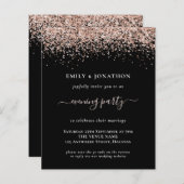 Budget QR Roos Gold Glitter Black Evening Weddensc (Voorkant / Achterkant)
