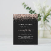 Budget QR Roos Gold Glitter Black Evening Weddensc (Staand voorkant)