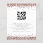 Budget QR Roos Gold Glitter We Weduwen Uitnodigen (Achterkant)