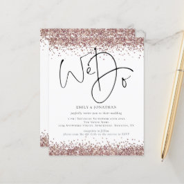 Budget QR Roos Gold Glitter We Weduwen Uitnodigen