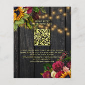 Budget QR rustiek land hout bruiloft uitnodiging Flyer (Achterkant)