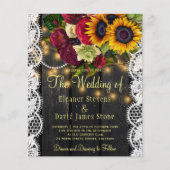 Budget QR rustieke bloemenhouten bruiloft uitnodig Flyer (Voorkant)