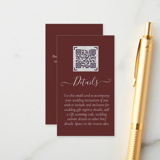 BUDGET QR SCANCODE Evenementdetails Bijlagen   Informatiekaartje (Voorkant / Achterkant in situ)