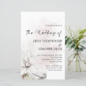 Budget QR White Floral Waterverf Wedding Invite (Staand voorkant)