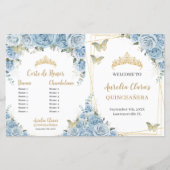 Budget Quinceañera 15 Blauwe Bloemen Padrinos Prog (Voorkant)