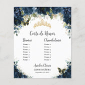 Budget Quinceañera 15 Navy Floral Padrinos Corte (Achterkant)