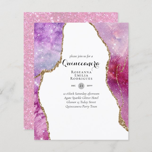BUDGET QUINCEANERA - AGATE Sparkles Glamor Chic (Voorkant / Achterkant)